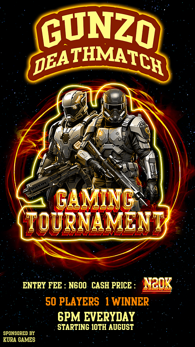 GUNZO gaming graphic design mobile tournament