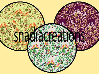 Garden of Cherries blossom botanical design fabric designer floral flowers garden home decor interior design modern nature nursery seamless pattern spring summer textile design textile pattern designer vector wallpaper design