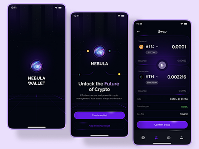 Crypto wallet app (mobile) app app design crypto cryptowallet design ui uiux ux website website design