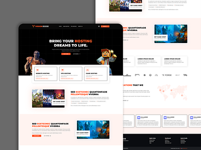VisionNode - Hosting Company company minecraft design hosting hosting company website hosting website minecraft gaming minecraft server hosting ui website
