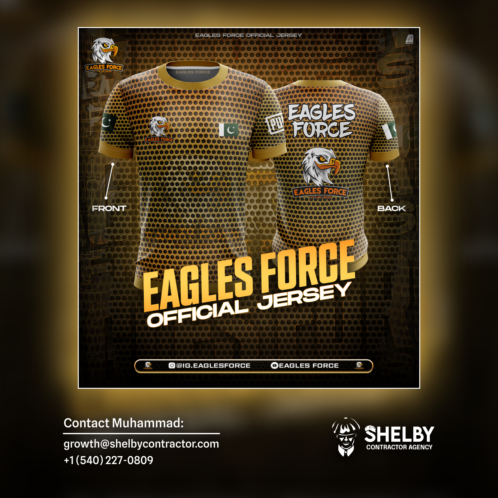 Jersey Design for Eagles Force Official branding design esports gaming graphic design illustration logo photoshop poster