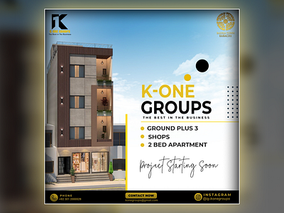 Residential Construction Poster for K-ONE Groups branding design graphic design illustration logo photoshop poster