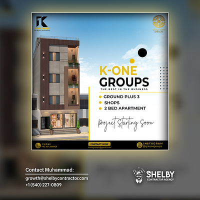 Residential Construction Poster for K-ONE Groups branding design graphic design illustration logo photoshop poster