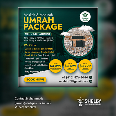 UMRAH Poster for Travel Agency of Canada | Makkah & Madinah branding design graphic design illustration logo photoshop poster