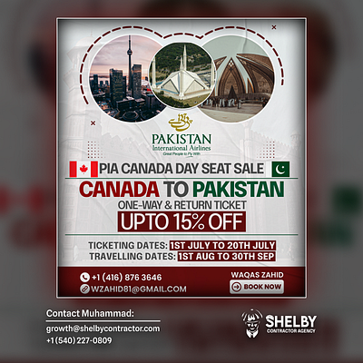 Canada Day Seat Sale Poster for Travel Agency of Canada branding design graphic design illustration logo photoshop poster