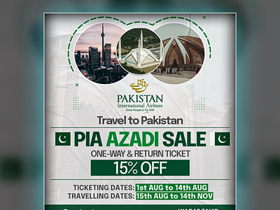 PIA Azadi Day Sale Poster for Travel Agency of Canada branding design graphic design illustration logo photoshop poster