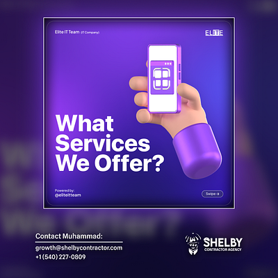 Social Media Poster Design for ELITE IT Team (IT Company) branding design figma graphic design illustration logo photoshop poster ui ux vector