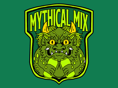 Mythical Mix Soda Co. Oni Badge Design soda can