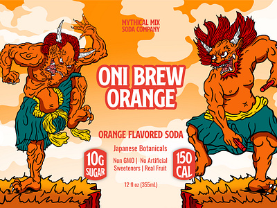 Mythical Mix Soda Co. Oni Brew Can Design oni oni demon soda can