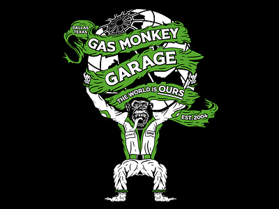 Gas Monkey Garage The World Is Ours T-shirt Design gas monkey merchandise design monkey