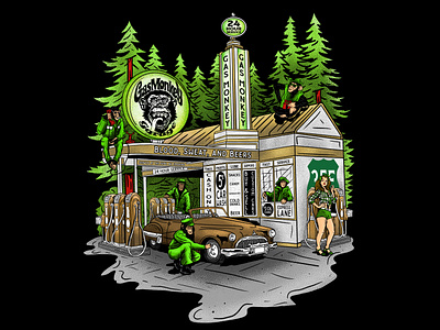 Gas Monkey Garage Gas Station Shirt Design gas monkey gas station merchandise design monkey