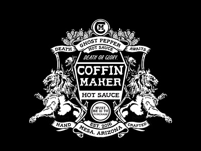 Coffin Maker Hot Sauce Badge badge lions merchandise design