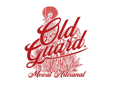 Old Guard Mescal Bottle Label Design merchandise design mescal old guard