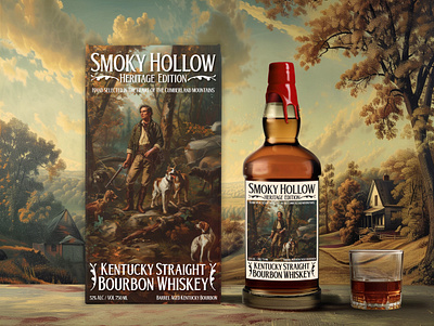 Smokey Hollow Whiskey Packaging Design alcohol alcohol packaging box design logo design packaging packaging design whiskey whiskey bottle design