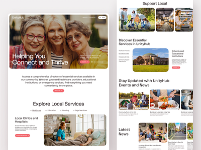 UnityHub Resource Hub Website community design health resources healthcare home page landing landing page landing page design local business resources ui ui design uiux ux ux design web web design website website design