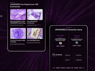 UNHINGED - Framer website template for SaaS and agencies customizable dark mode design designer editable figma framer minimalist responsive sleek template ui ux web design website