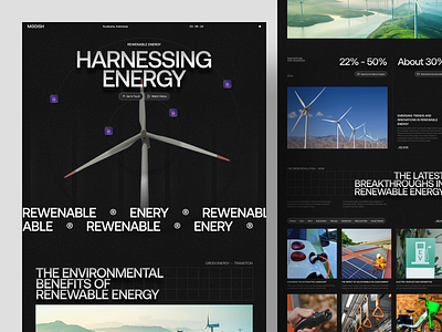 MODISH - Renewable Energy Website design eco ecofriendly electric electric vehicle energy ev green homepage landing page renewable renewable energy solar panel turbin ui web web design website website design windmill