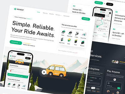 Muneef - Careem Revamp Landing Page arab platform booking landing page car booking careem gojek grab indrive landing page maxim public transport ride hail ride hailing saudi smart city transportation transportation platform transportation website travel website uber