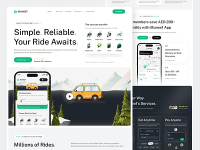 Muneef - Careem Revamp Landing Page arab platform booking landing page car booking careem gojek grab indrive landing page maxim public transport ride hail ride hailing saudi smart city transportation transportation platform transportation website travel website uber