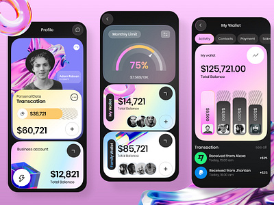Finance Mobile App app banking banking app business clean clean ui data finance mobile money pay payment paypal transaction ui ui ux ui design ui mobile uidesign wallet