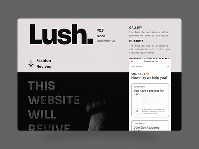 Lush'03 Conceptual Website creative website design design inspiration editorial website fashion website figma hero section landing page ui ui design user interface web web design