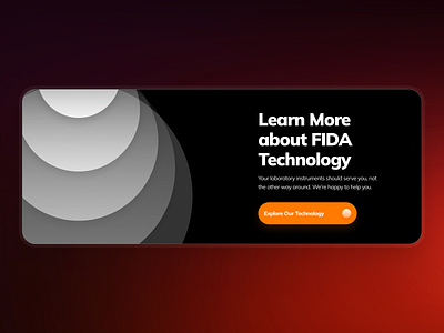 fidabio: Future of Protein Analysis | Call To Action Banner CTA biology biotech black button button ui call to action cta cta section cta section ui cta ui dark mode dark ui gradient lipid nanoaprticle nanolipid nanoparticle orange protein protein analysis science