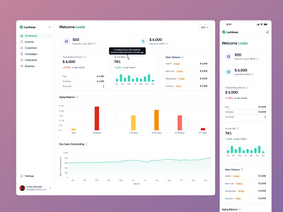 Automated Invoice Reminders branding card clean dashboard design graphic design icon illustration logo metrics minimal table ui uiux