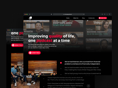 TDOL - Landing Page Redesign clean dark mode design episode homepage landing page page podcast radio redesign song speaker spotify streaming ui ux voice youtube