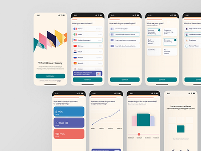 WANDR - Onboarding language learning language mobile mobile app onboarding ui uiux ux