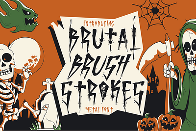 Brutal Brushstrokes – Metal Horror Font branding font brush creative death metal display font film graphic design halloween horror horror font illustration logo font magazine metal font movie music poster font product design rough scary