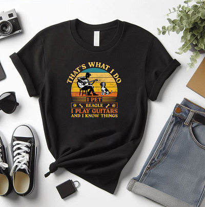 Beagle Dog T shirt Design beagle dog t shirt design guitars