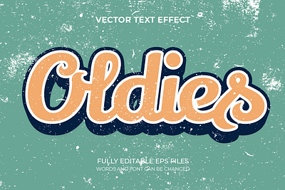 Oldies text logo effect branding brochure design flyer graphic design illustration instagram stories logo promo social media post text effects typography ui vector