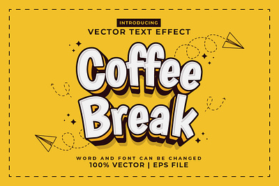 COFFEE BREAK TEXT EFFECT branding brochure design flyer graphic design illustration logo promo social media post text effect typography ui vector