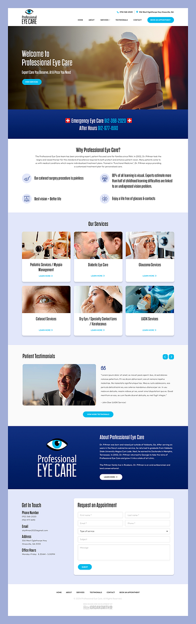 Professional Eye Care // Web Design cataract clinic doctor eye eye care health healthcare hospital opthalmologist web design