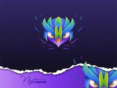 Owl Logo animal blue brandig character entertainment face head identity logo media modern owl purple technology