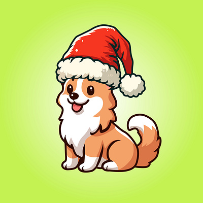 Cute Christmas Corgi Standing Cartoon Vector christmas corgi cute dog dog vector