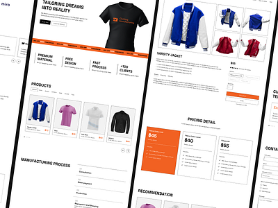 Clothing Manufacturing Website 3d dashboard ecommerce fashion pricing retail website