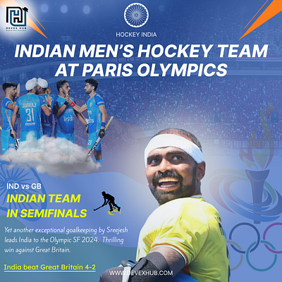 India in semifinals (Paris Olympics 2024) graphic design logo ui