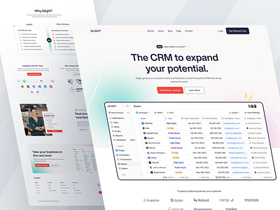 Glight CRM Website 2024 3d agency website animation branding design dribbble graphic design homepage homepage design homepagedesign illustration landing page logo turjadesign ui web webdesign website website concept website design