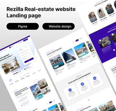 Rezilla Real-estate website Landing page home landing page property real eatate uiux website