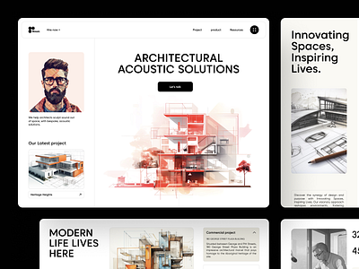 Architectural Studio Website agency landing page architect architecture architecture design color design experior design homepage interior design landing page minimal real estate sktech ui web web design webdesign website