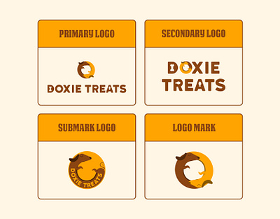 Doxie Treats - Logo Variations brand branding dachshund dog doxie graphic design illustration illustrator logo logo design logo variations pet