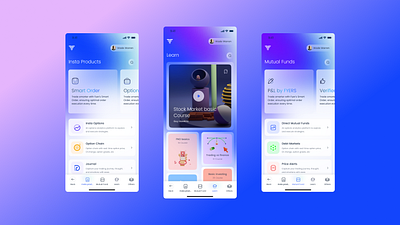 FYERS branding colour figma homescreen mobile mobilescreens tool tranding ui