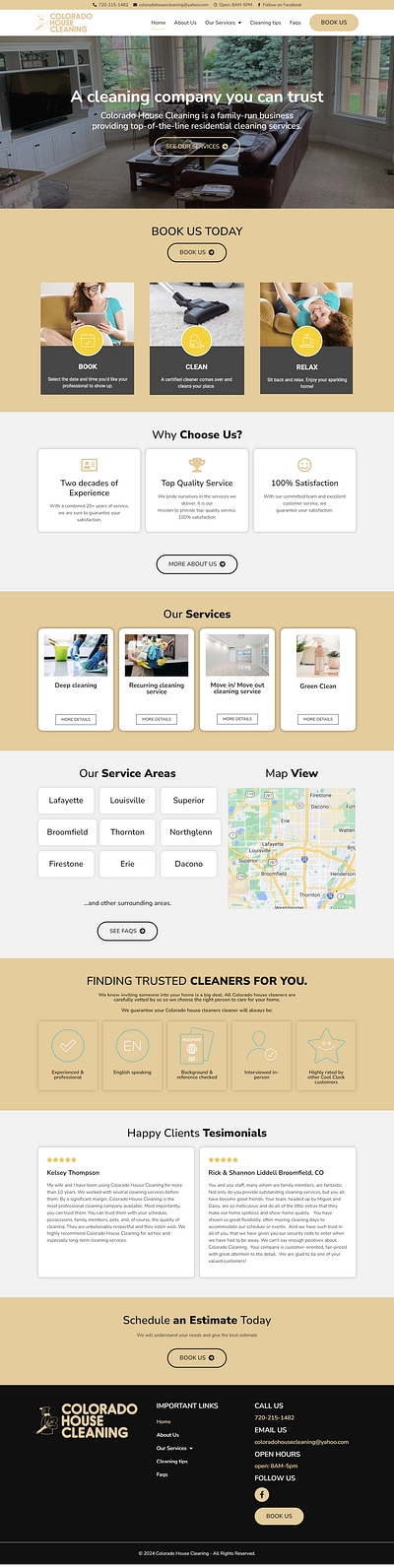 House Cleaning Superior Website Design ui website design