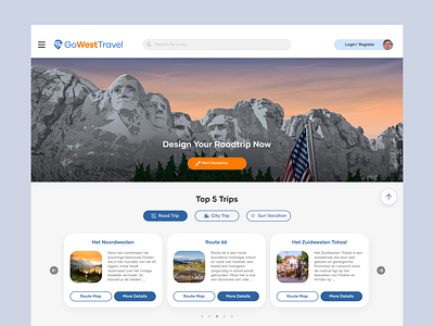 GoWest Travel agency Website UI design design figma figma design figmadesign landing page ui ui design uix web design website