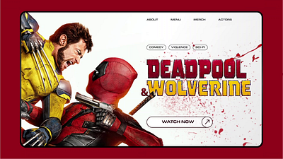 deadpool animation movie card animation app dashboard deadpool design figma logo marvel movie site ui ux