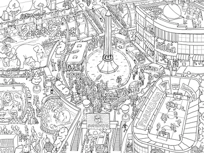 Surabaya Destination Tourism Map graphic design illustration map tourism