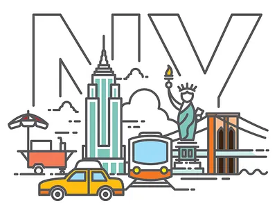 I Wanna go to NY graphic design illustration lineart newyork vector vectorart