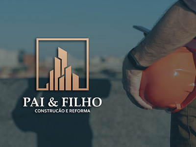 PAI E FILHO - CONSTRUÇÃO E REFORMA branding graphic design logo