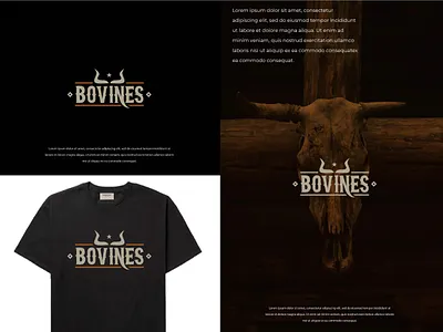 BOVINES apparel brand identity branding horn logo logo branding logo design modern professional logo vintage logo